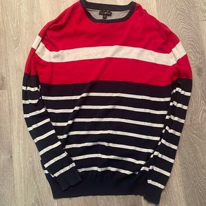 Club room XXL sweater. Slight discoloration on biggest white stripe.